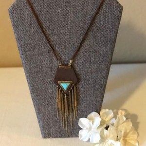 Turquoise Natural Lucite Stone Necklace